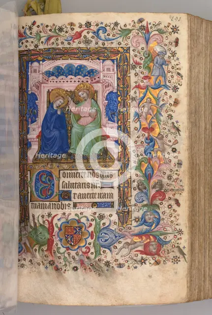Hours of Charles the Noble, King of Navarre (1361-1425): fol. 96r, Coronation of the Virgin..., c. 1 Creator: Master of the Brussels Initials and Associates (French).