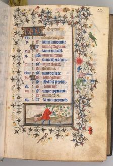 Hours of Charles the Noble, King of Navarre (1361-1425): fol. 9r, September, c. 1405. Creator: Master of the Brussels Initials and Associates (French)