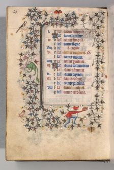 Hours of Charles the Noble, King of Navarre (1361-1425): fol. 9v, September, c. 1405. Creator: Master of the Brussels Initials and Associates (French)