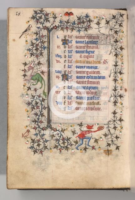 Hours of Charles the Noble, King of Navarre (1361-1425): fol. 9v, September, c. 1405. Creator: Master of the Brussels Initials and Associates (French).