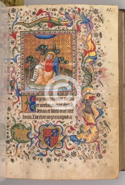 Hours of Charles the Noble, King of Navarre (1361-1425): fol.1r, St. John the Evagelist, c. 1405. Creator: Master of the Brussels Initials and Associates (French).