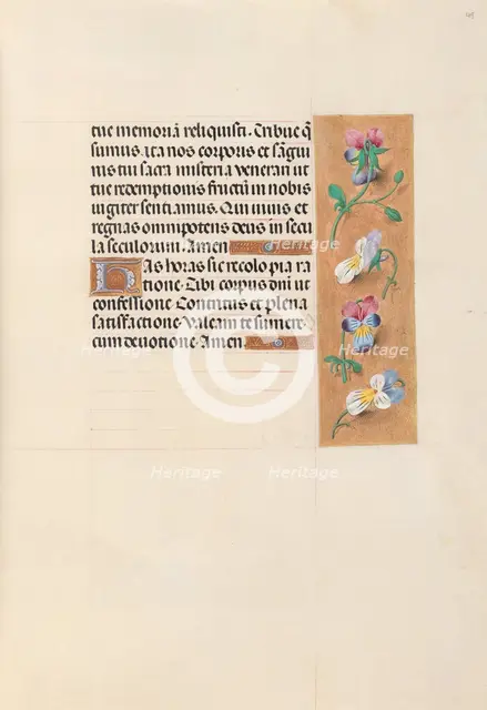 Hours of Queen Isabella the Catholic, Queen of Spain: Fol. 49r, c. 1500. Creator: Master of the First Prayerbook of Maximillian (Flemish, c. 1444-1519); Associates, and.