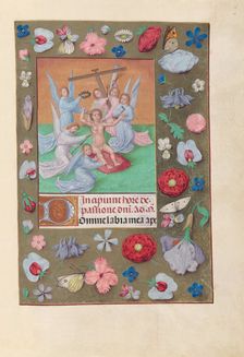 Hours of Queen Isabella the Catholic, Queen of Spain: Fol. 50r, Infant Christ..., c. 1500. Creator: Master of the First Prayerbook of Maximillian (Flemish, c. 1444-1519); Associates, and