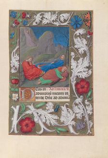 Hours of Queen Isabella the Catholic, Queen of Spain: Fol. 57r, Agony in the Garden, c. 1500. Creator: Master of the First Prayerbook of Maximillian (Flemish, c. 1444-1519); Associates, and