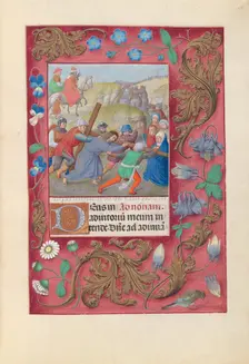 Hours of Queen Isabella the Catholic, Queen of Spain: Fol. 69r, Christ Carrying the Cross, c. 1500. Creator: Master of the First Prayerbook of Maximillian (Flemish, c. 1444-1519); Associates, and