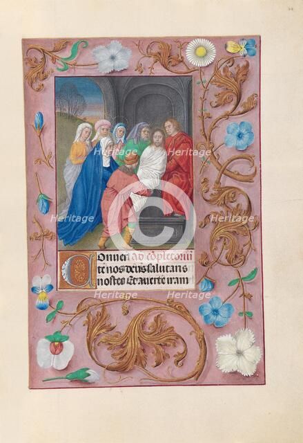 Hours of Queen Isabella the Catholic, Queen of Spain: Fol. 77r, Entombment, c. 1500. Creator: Master of the First Prayerbook of Maximillian (Flemish, c. 1444-1519); Associates, and.