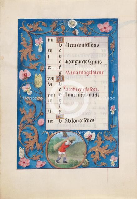 Hours of Queen Isabella the Catholic, Queen of Spain: Fol. 8v, July, c. 1500. Creator: Master of the First Prayerbook of Maximillian (Flemish, c. 1444-1519); Associates, and.