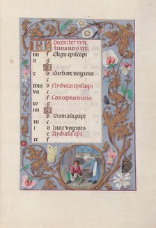 Hours of Queen Isabella the Catholic, Queen of Spain: Fol. 13r, December, c. 1500. Creator: Master of the First Prayerbook of Maximillian (Flemish, c. 1444-1519); Associates, and