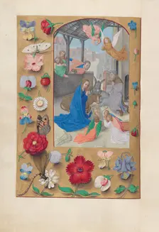 Hours of Queen Isabella the Catholic, Queen of Spain: Fol. 126v, Nativity, c. 1500. Creator: Master of the First Prayerbook of Maximillian (Flemish, c. 1444-1519); Associates, and