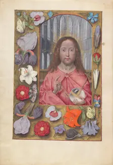 Hours of Queen Isabella the Catholic, Queen of Spain: Fol. 14v, Salvator Mundi, c. 1500. Creator: Master of the First Prayerbook of Maximillian (Flemish, c. 1444-1519); Associates, and