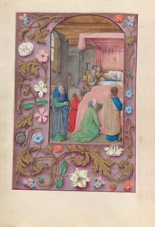 Hours of Queen Isabella the Catholic, Queen of Spain: Fol. 154v, Death of the Virgin, c. 1500. Creator: Master of the First Prayerbook of Maximillian (Flemish, c. 1444-1519); Associates, and
