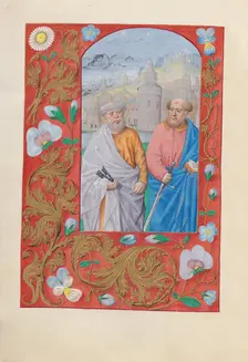 Hours of Queen Isabella the Catholic, Queen of Spain: Fol. 173v, Saints Peter & Paul, c. 1500. Creator: Master of the First Prayerbook of Maximillian (Flemish, c. 1444-1519); Associates, and