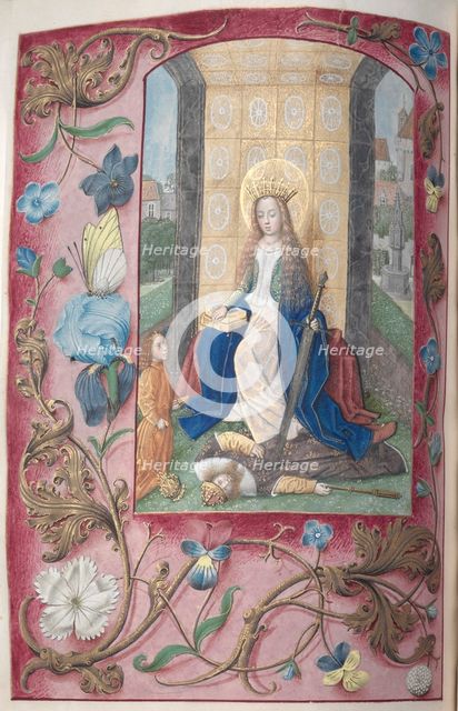 Hours of Queen Isabella the Catholic, Queen of Spain: Fol. 189v, St. Catherine, c. 1500. Creator: Master of the First Prayerbook of Maximillian (Flemish, c. 1444-1519); Associates, and.