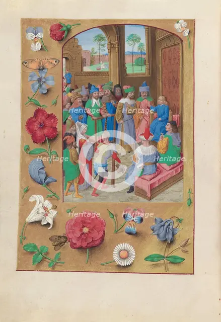 Hours of Queen Isabella the Catholic, Queen of Spain: Fol. 195v, St. Suzanne, c. 1500. Creator: Master of the First Prayerbook of Maximillian (Flemish, c. 1444-1519); Associates, and.