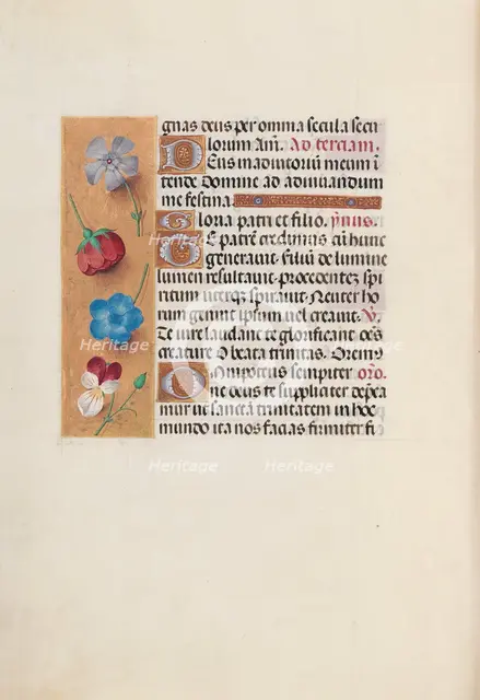 Hours of Queen Isabella the Catholic, Queen of Spain: Fol. 19v, c. 1500. Creator: Master of the First Prayerbook of Maximillian (Flemish, c. 1444-1519); Associates, and.