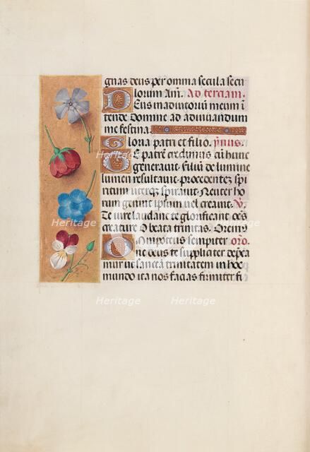 Hours of Queen Isabella the Catholic, Queen of Spain: Fol. 19v, c. 1500. Creator: Master of the First Prayerbook of Maximillian (Flemish, c. 1444-1519); Associates, and.