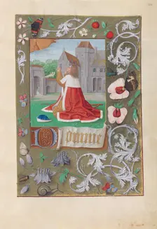 Hours of Queen Isabella the Catholic, Queen of Spain: Fol. 200r, David, c. 1500. Creator: Master of the First Prayerbook of Maximillian (Flemish, c. 1444-1519); Associates, and