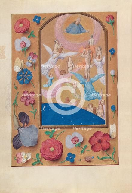 Hours of Queen Isabella the Catholic, Queen of Spain: Fol. 24v, Souls of the Saved…, c. 1500. Creator: Master of the First Prayerbook of Maximillian (Flemish, c. 1444-1519); Associates, and.