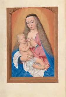 Hours of Queen Isabella the Catholic, Queen of Spain: Fol. 257v, Madonna and Child, c. 1500. Creator: Master of the First Prayerbook of Maximillian (Flemish, c. 1444-1519); Associates, and