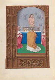 Hours of Queen Isabella the Catholic, Queen of Spain: Fol. 264v, Mass of St. Gregory, c. 1500. Creator: Master of the First Prayerbook of Maximillian (Flemish, c. 1444-1519); Associates, and