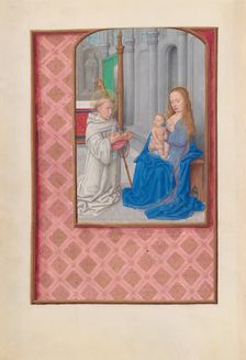 Hours of Queen Isabella the Catholic, Queen of Spain: Fol. 267v, Vision of St. Bernard, c. 1500. Creator: Master of the First Prayerbook of Maximillian (Flemish, c. 1444-1519); Associates, and