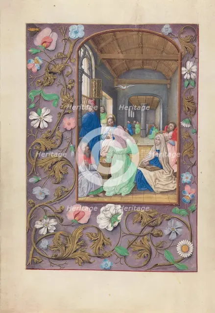 Hours of Queen Isabella the Catholic, Queen of Spain: Fol. 31v, Pentecost, c. 1500. Creator: Master of the First Prayerbook of Maximillian (Flemish, c. 1444-1519); Associates, and.