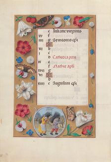 Hours of Queen Isabella the Catholic, Queen of Spain: Fol. 3v, February, c. 1500. Creator: Master of the First Prayerbook of Maximillian (Flemish, c. 1444-1519); Associates, and