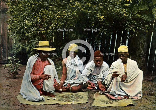 Hova money changers, Madagascar, late 19th century.Artist: Gillot