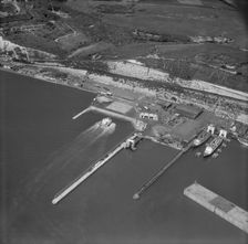 Hovercraft coming into port at the Eastern Docks, Dover, Kent, 1969. Artist: Aerofilms