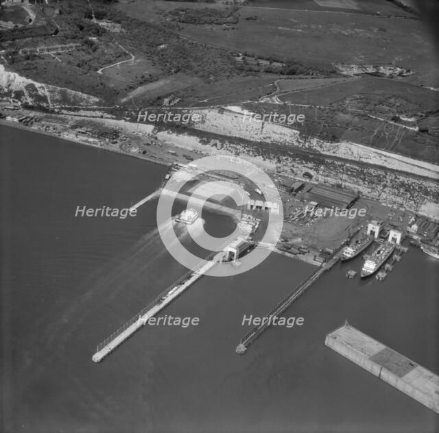 Hovercraft coming into port at the Eastern Docks, Dover, Kent, 1969. Artist: Aerofilms.