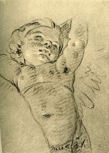 Hovering Cupid mid 18th century, (1928). Artist: Giovanni Battista Tiepolo