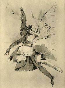 Hovering Angel 18th century, (1928). Artist: Follower of Tiepolo
