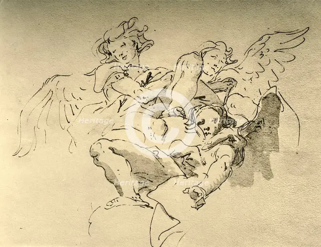 'Hovering Angels', mid 18th century, (1928). Artist: Giovanni Battista Tiepolo.