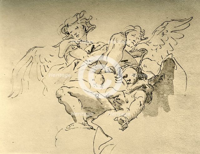 'Hovering Angels', mid 18th century, (1928). Artist: Giovanni Battista Tiepolo.