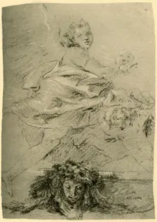 Hovering Genius mid 18th century, (1928). Artist: Giovanni Battista Tiepolo