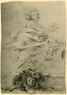 Hovering Genius mid 18th century, (1928). Artist: Giovanni Battista Tiepolo