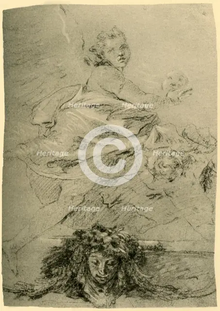 'Hovering Genius', mid 18th century, (1928). Artist: Giovanni Battista Tiepolo.