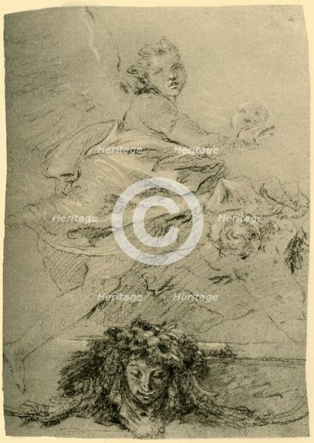 'Hovering Genius', mid 18th century, (1928). Artist: Giovanni Battista Tiepolo.