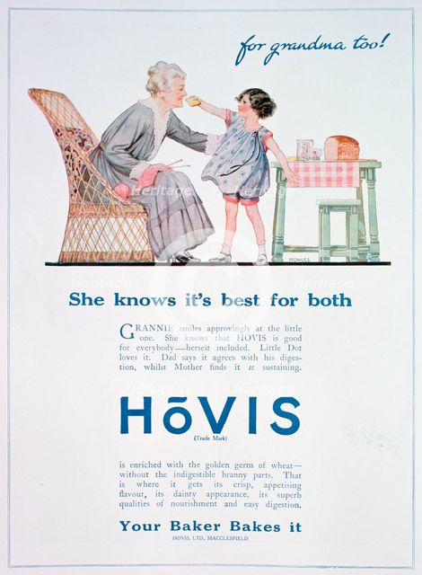 Hovis bread advert, 1923. Artist: Unknown