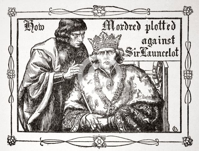 'How Mordred plotted against Sir Launcelot', 1905.  Creator: Dora Curtis.