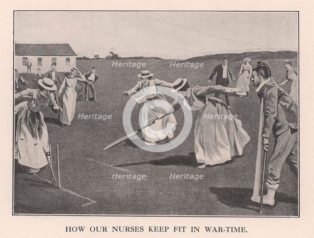'How Our Nurses Keep Fit in War-Time', 1901 (1912). Artist: Unknown.