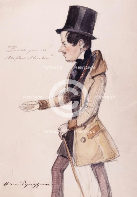 "How do you do Mistress Martin?" Oscar Björnstjerna. (c1850s). Creator: Fritz von Dardel.
