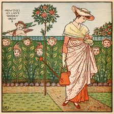 How Does My Lady's Garden Grow, from Walter Crane's Painting Book, pub. 1889. Creator: Walter Crane (1845 - 1915)