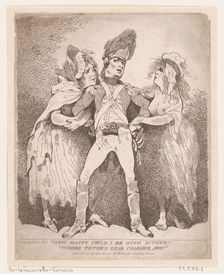 How Happy Could I Be With Either, Were t'Other Dear Charmer Away, [1784]., [1784]. Creator: Thomas Rowlandson