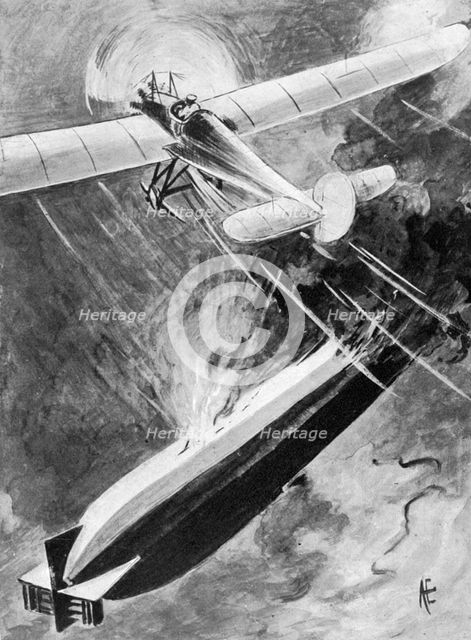 'How Sub-Lieutenant Warneford won his VC', 7 June 1915, (1920). Artist: Unknown