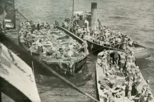 How the Wounded Were Conveyed to the Hospital Ships (1919). Creator: Unknown