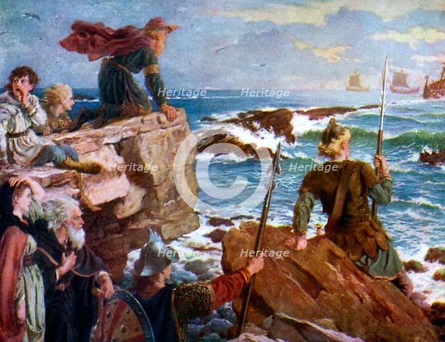 'How the Danes came up the Channel a thousand years ago', 1925. Artist: Unknown