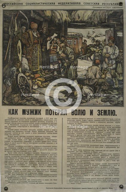 How the farmer lost his will and his land, 1918. Creator: Apsit, Alexander Petrowitsch (1880-1944).