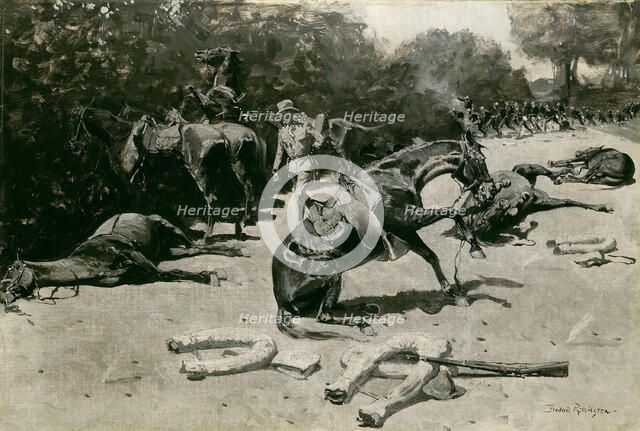 How the Horses Died for Their Country at Santiago, 1899. Creator: Frederic Remington.