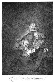 How they pluck her! 1799. Artist: Francisco Goya